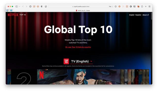 Netflix 推出 Top 10 网站，每周更新全球 10 大热门影片排行