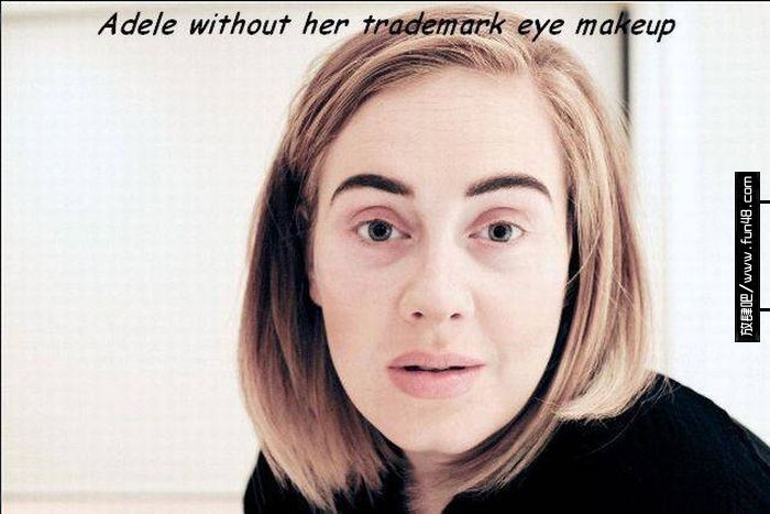 不画眼妆的Adele