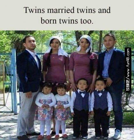 双胞胎嫁给了双胞胎又各自生了对双胞胎