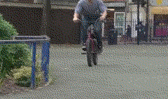牛人骑自行车的搞笑gif动态图片